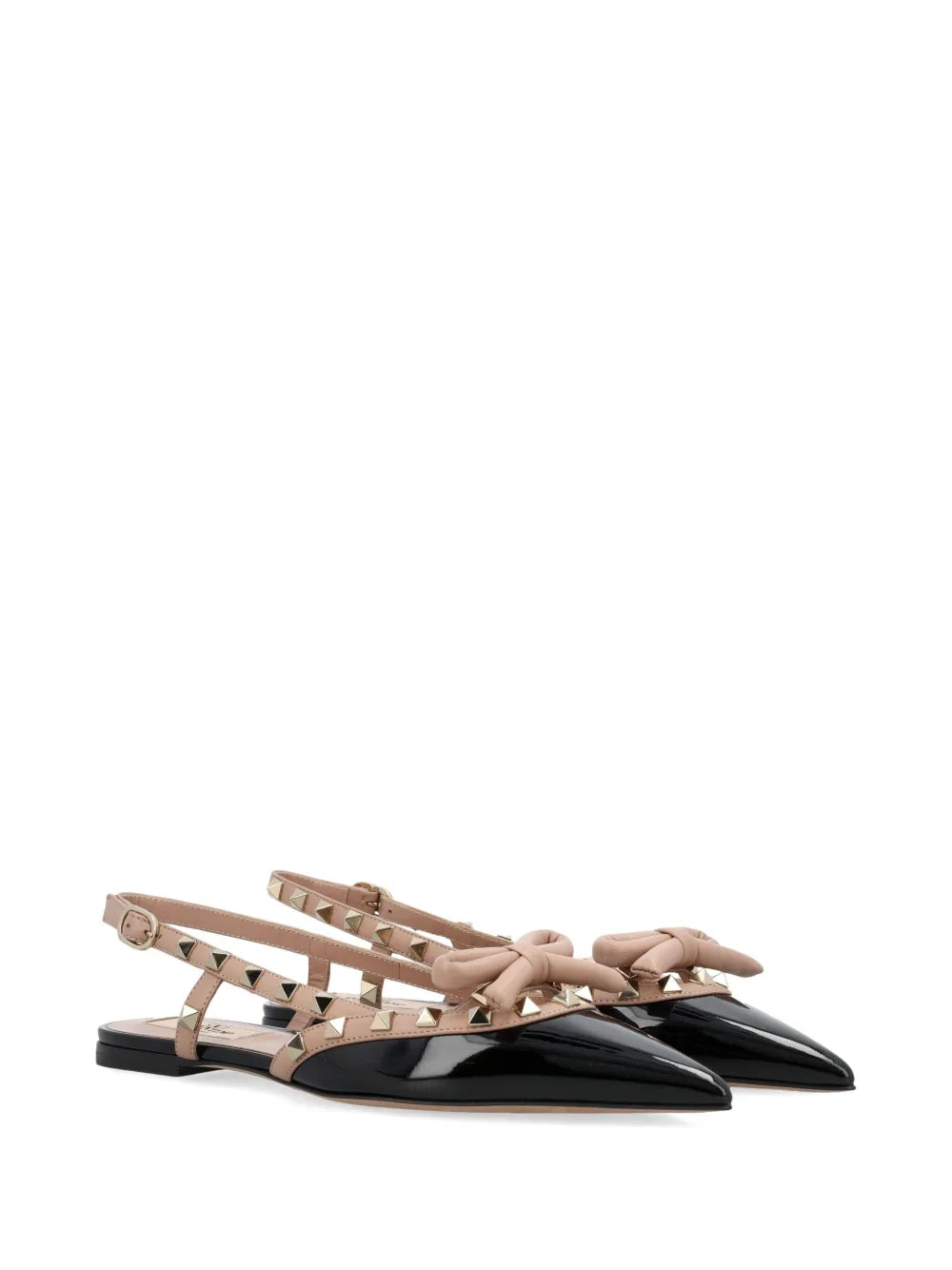 Valentino Garavani Rockstud bow slingback ballerina shoes