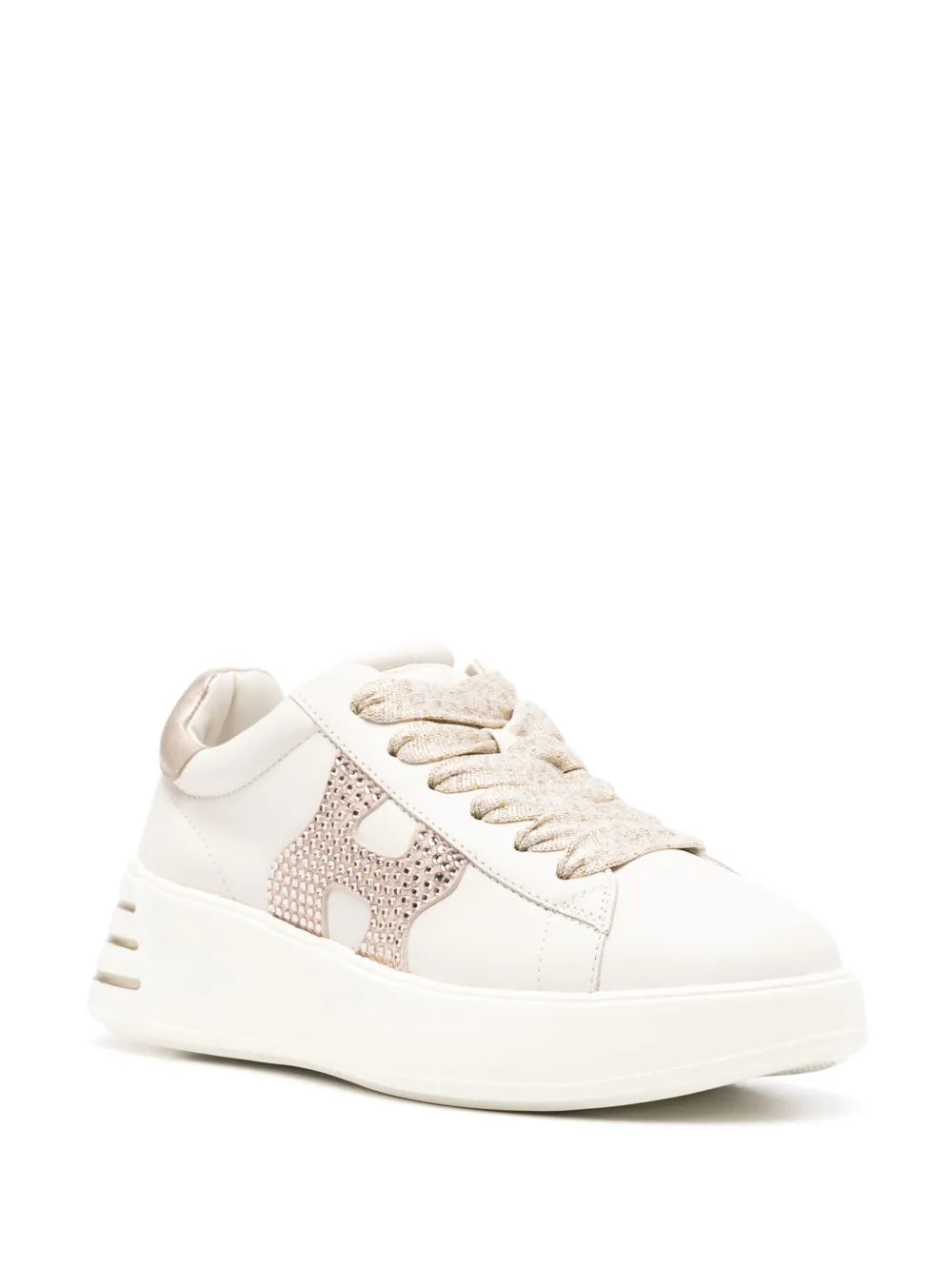 Hogan crystal-embellished leather sneakers