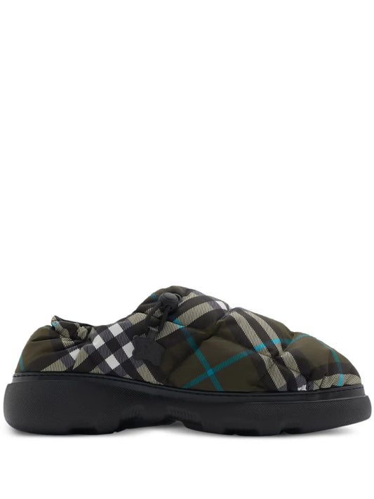 Burberry Check-print pillow mules