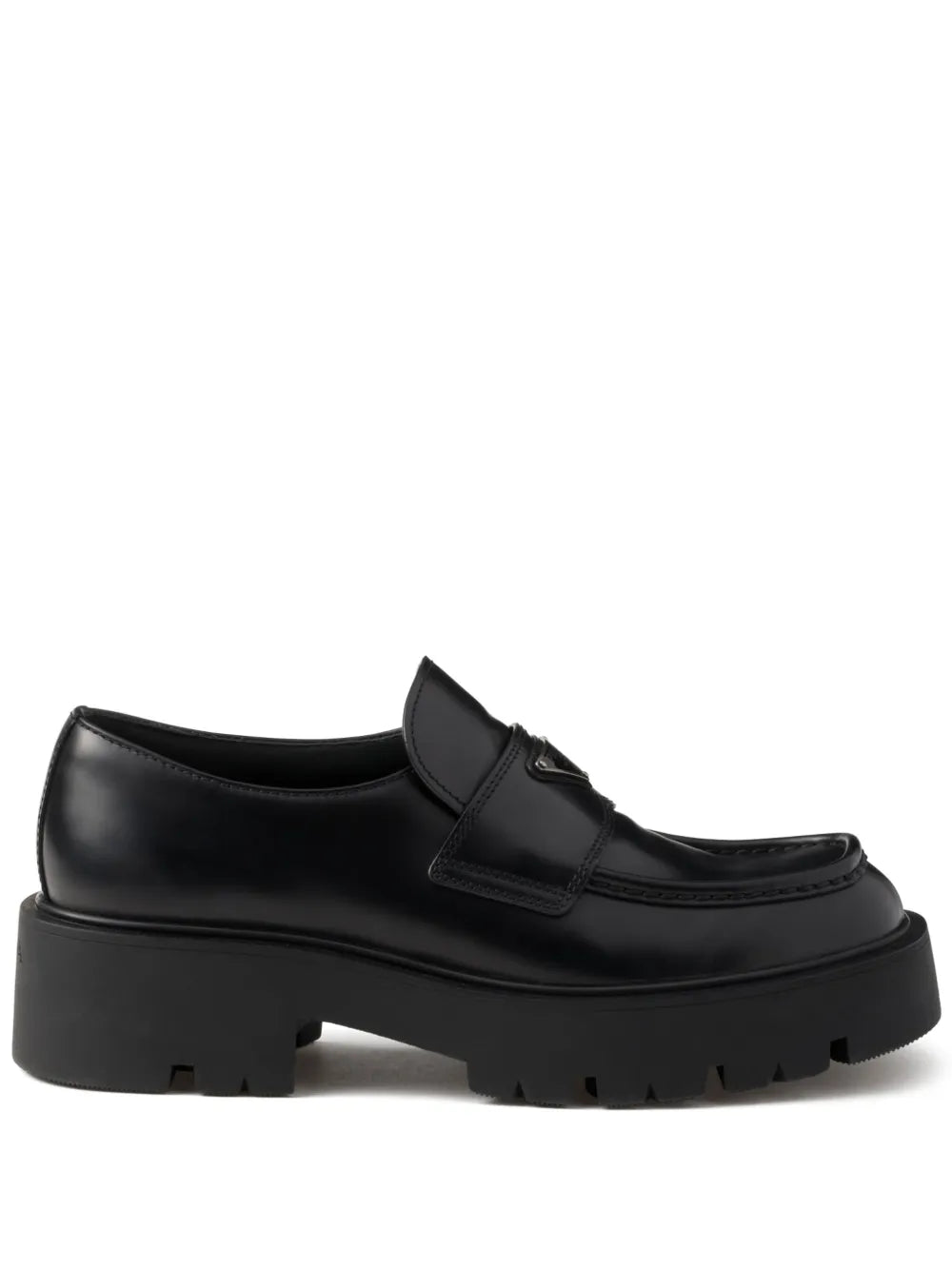 Prada brushed leather loafers