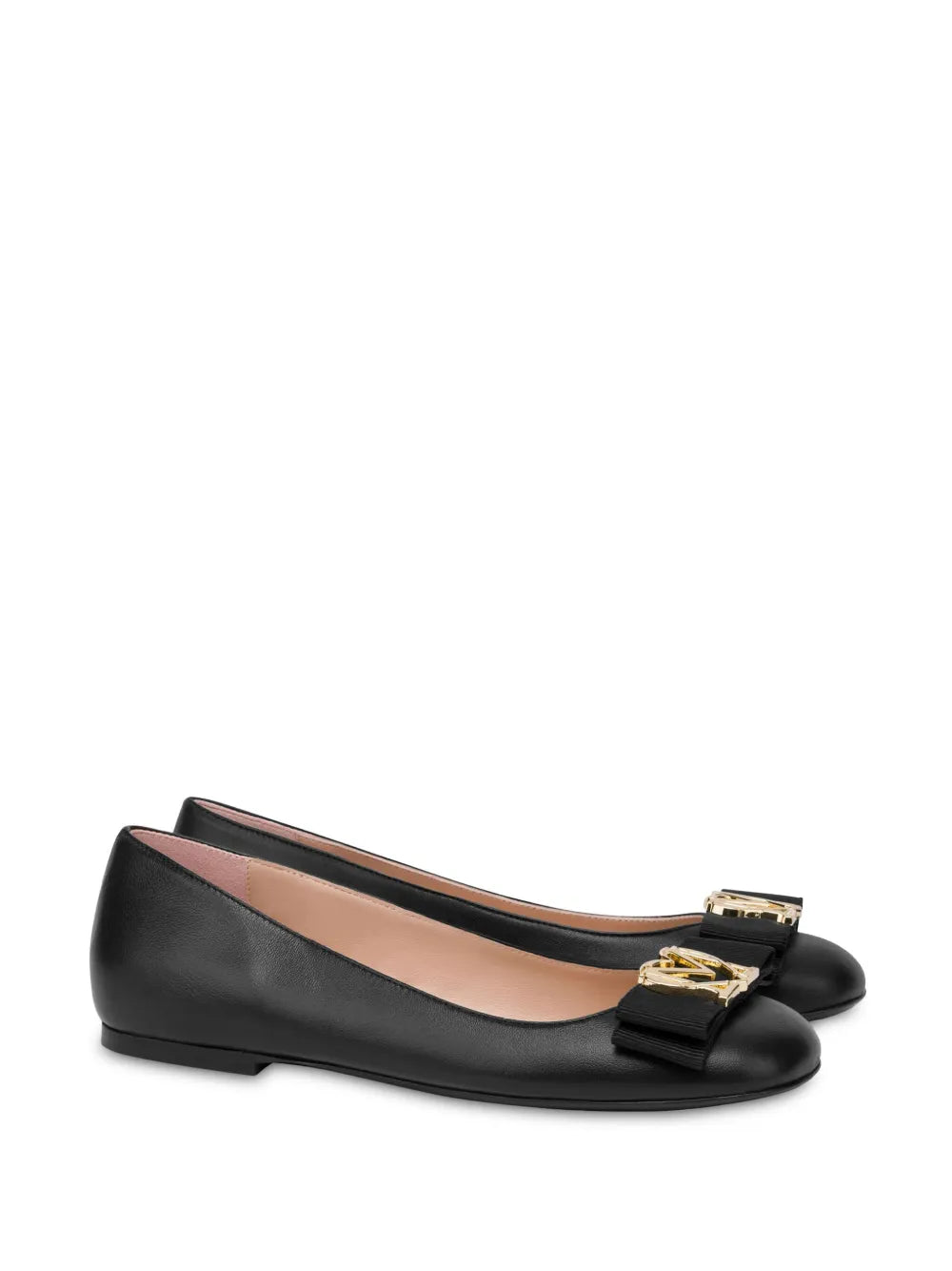 Love Moschino bow-detail leather ballerinas