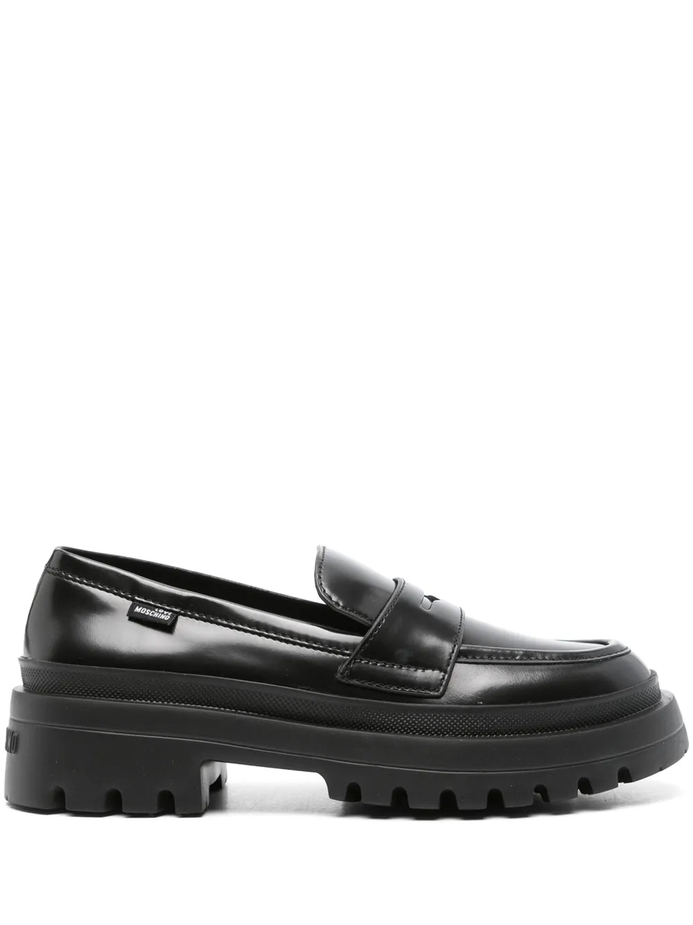 Love Moschino penny slot leather loafers
