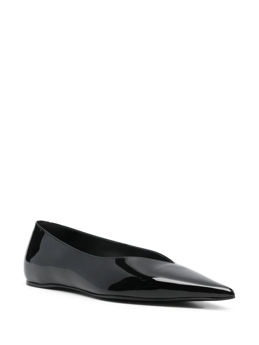 TOTEME The Patent Asymmetric ballerina shoes