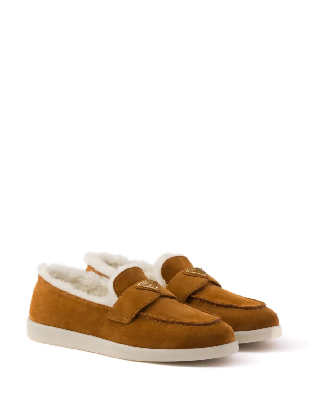 Prada Suede and shearling loafers