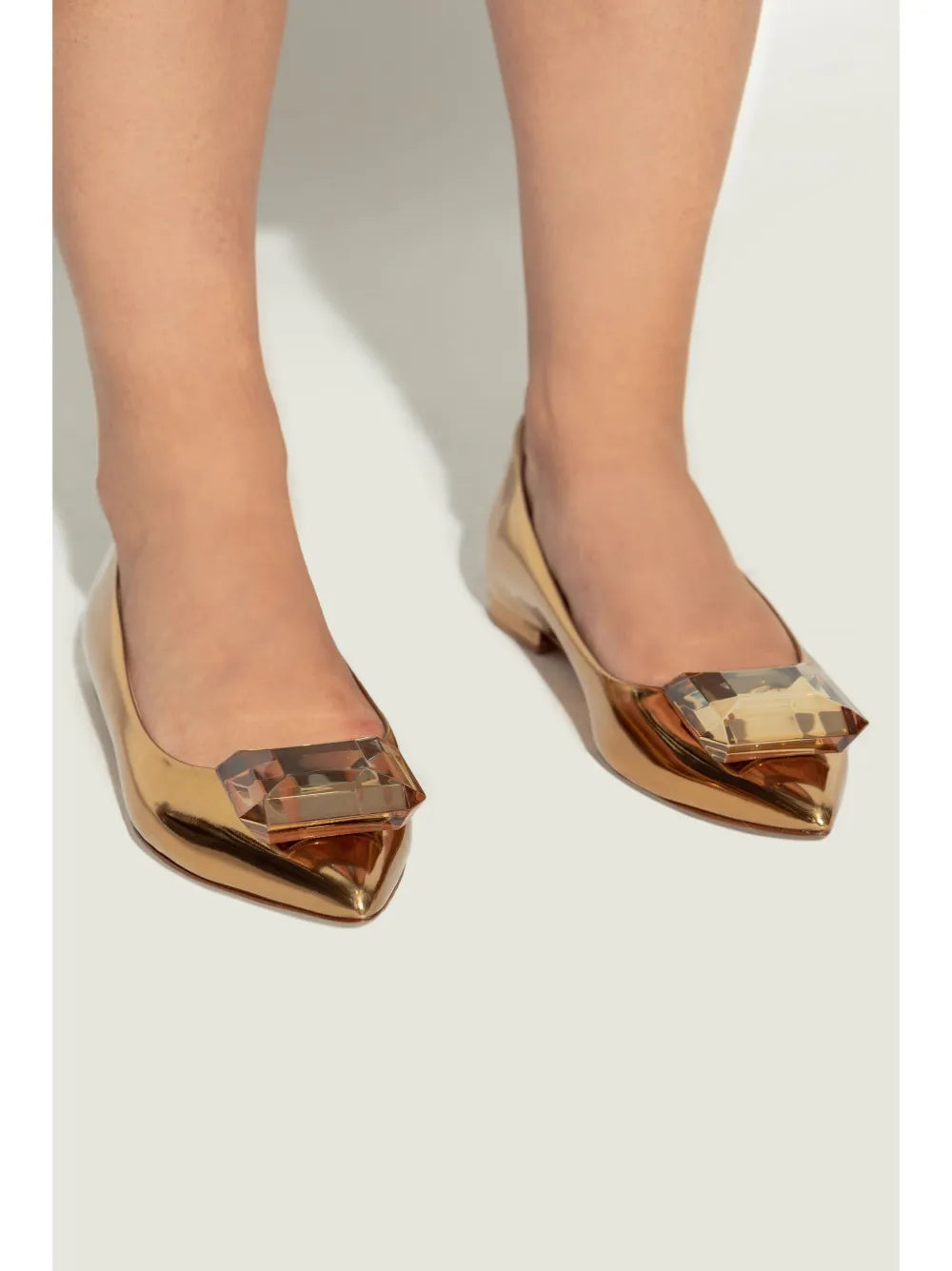 Gianvito Rossi 10mm gem-emebellished ballerinas