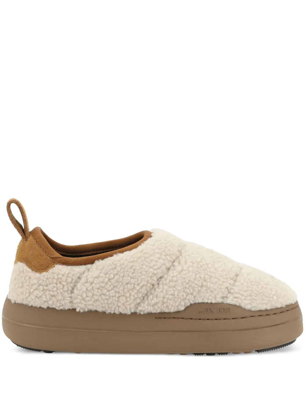 Moon Boot Sand teddy fabric MB Park Puffer slip on