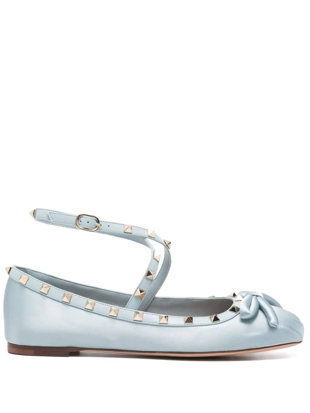 Valentino Garavani Rockstud-embellished satin ballet flats