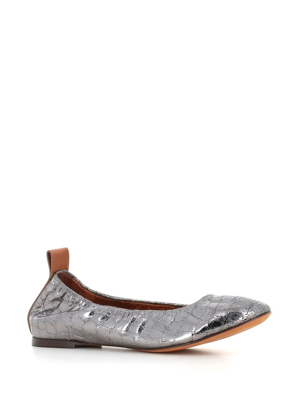 Lanvin metallic-effect leather ballerina shoes