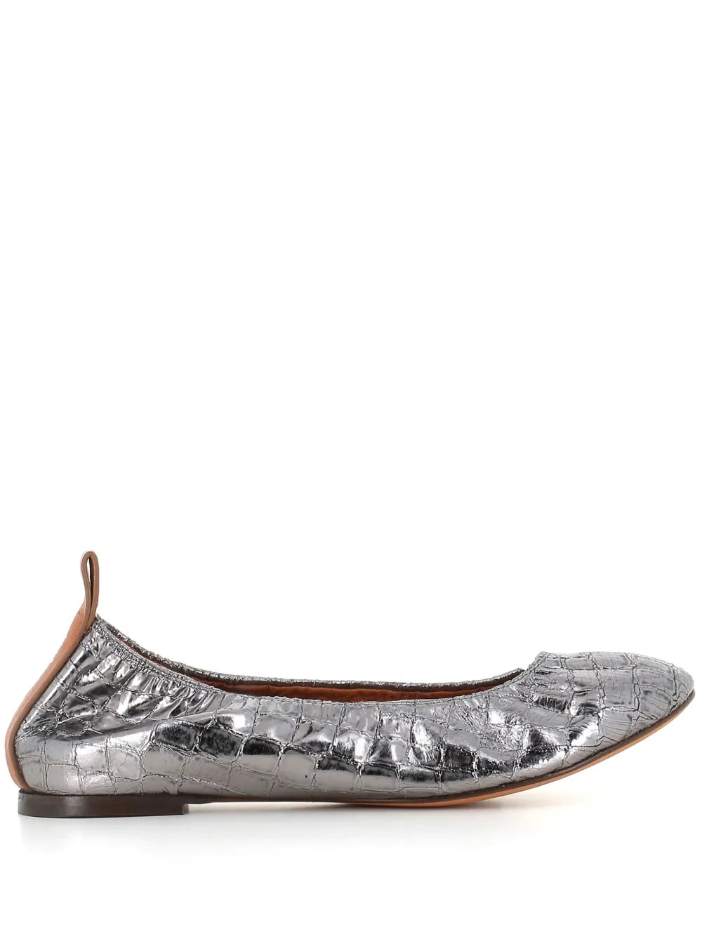 Lanvin metallic-effect leather ballerina shoes