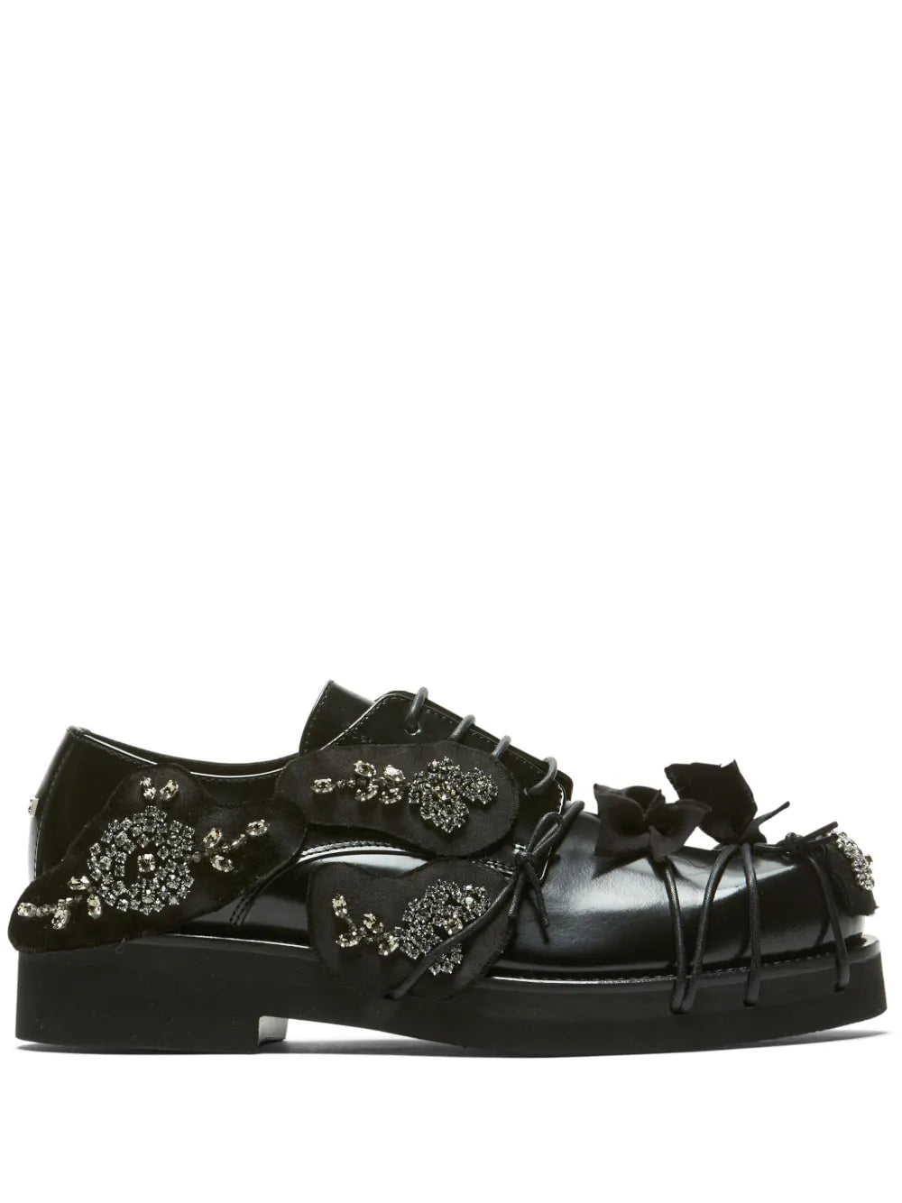 Nº21 crystal-embellished leather derby shoes