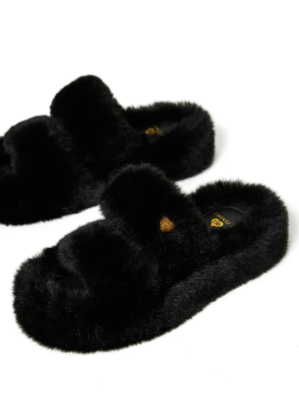 TWINSET faux-fur slides