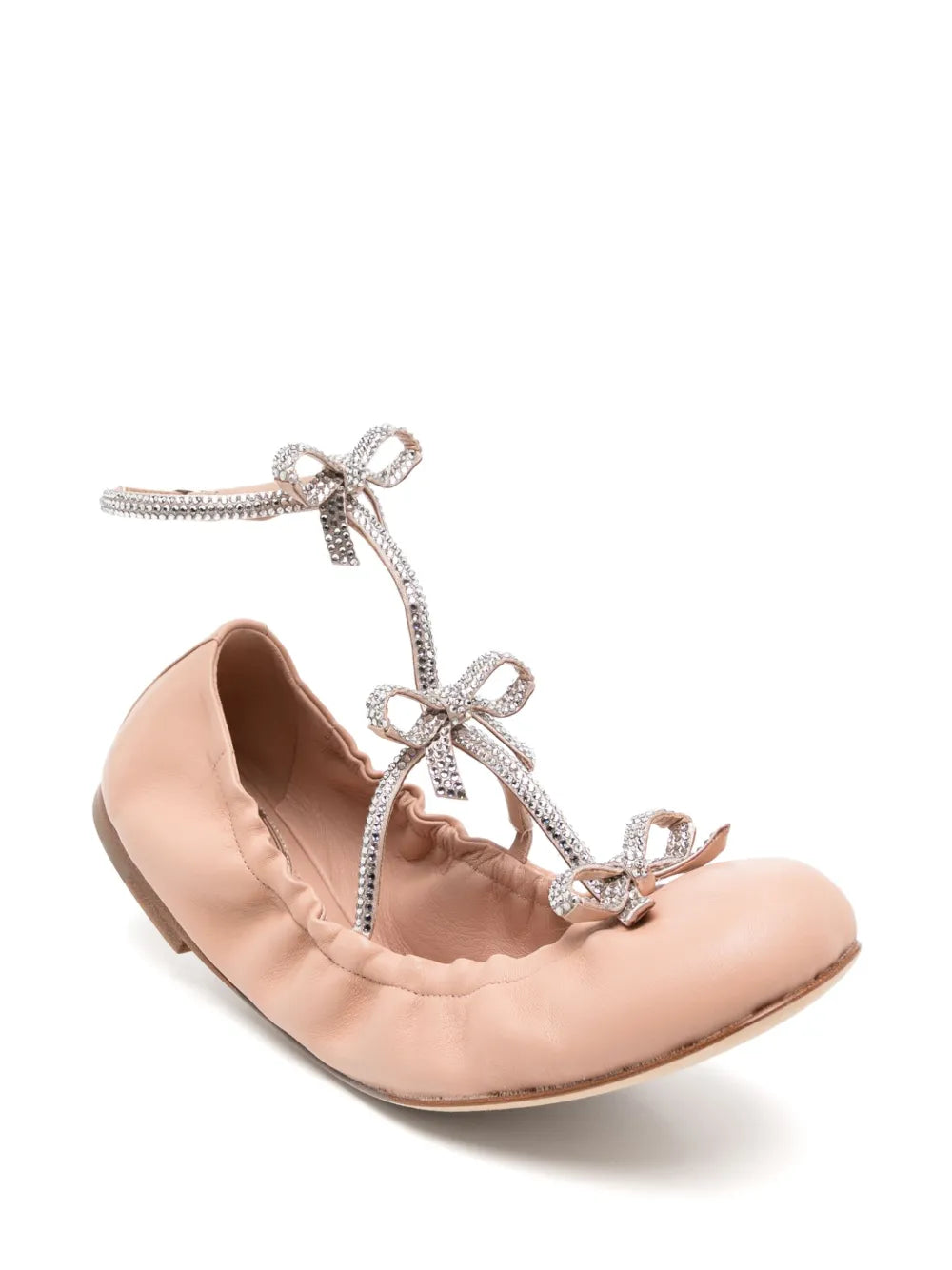 René Caovilla Caterina leather ballerina shoes