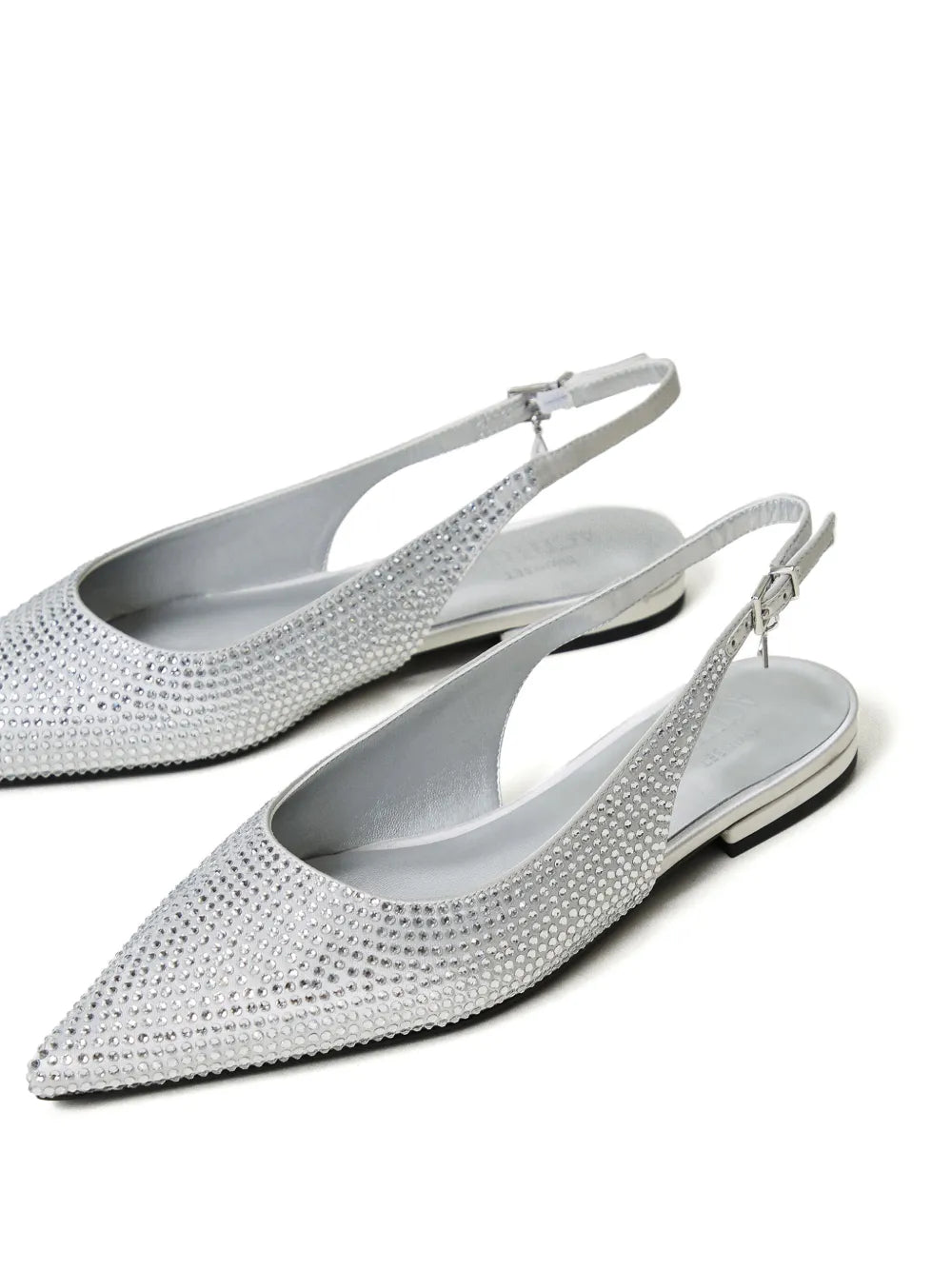 TWINSET rhinestone-embellished slingback ballet flats