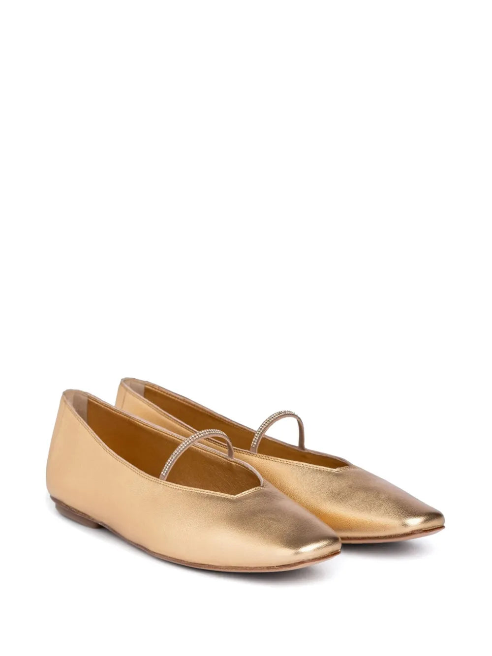 Pedro Garcia metallic leather ballerina shoes