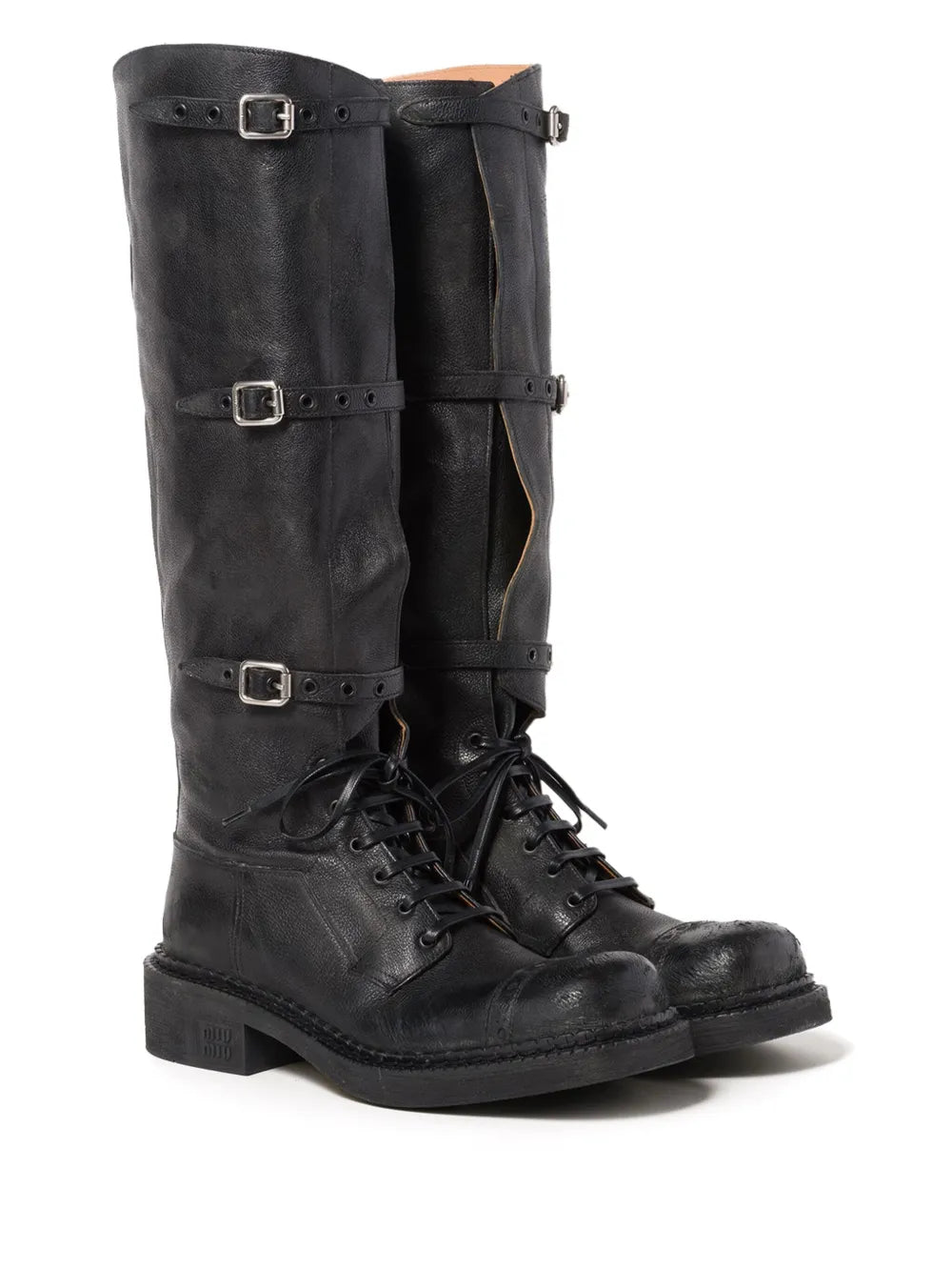 Miu Miu multi-buckle leather boots
