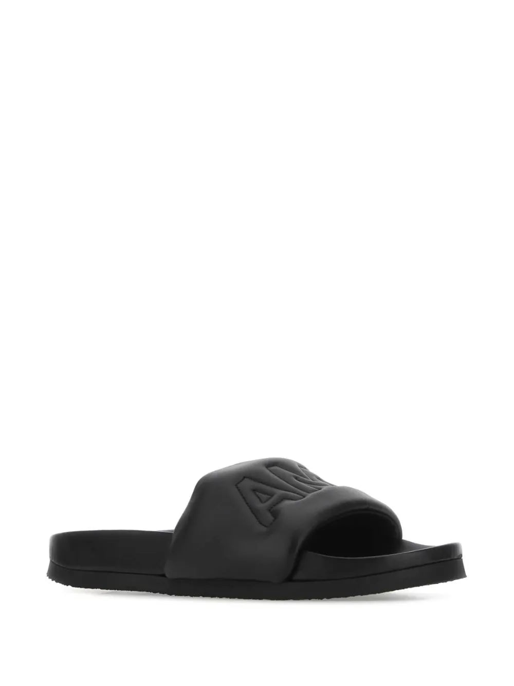 AMBUSH logo-embossed leather slippers