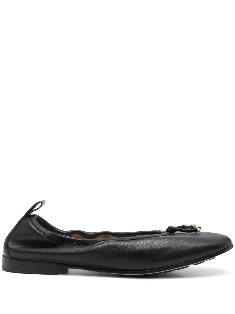 Giorgio Armani debossed logo leather ballerina shoes