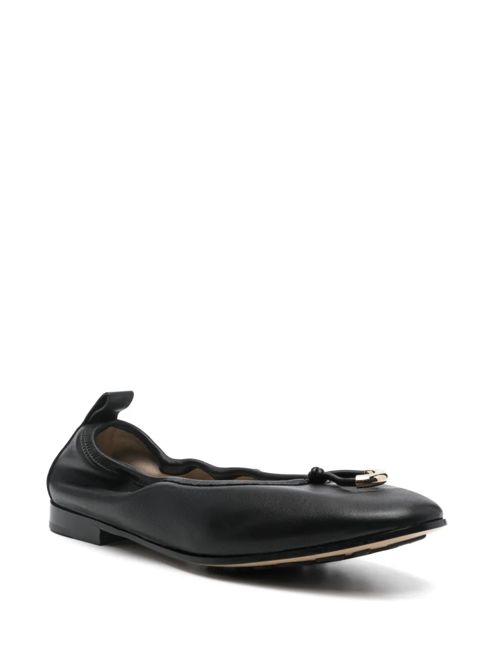 Giorgio Armani debossed logo leather ballerina shoes