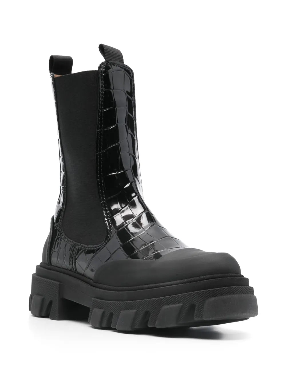 GANNI croc-effect Chelsea boots