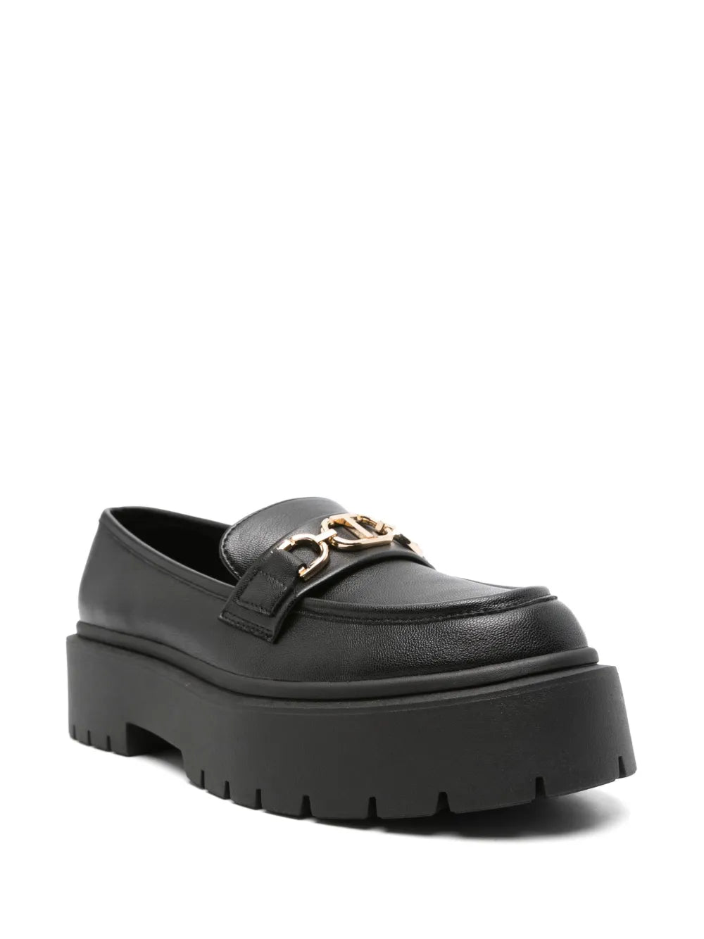 TWINSET 45mm logo-buckle leather loafers