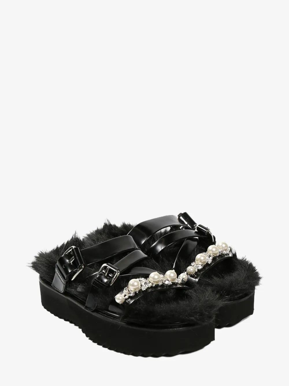 Simone Rocha faux fur platform sandal