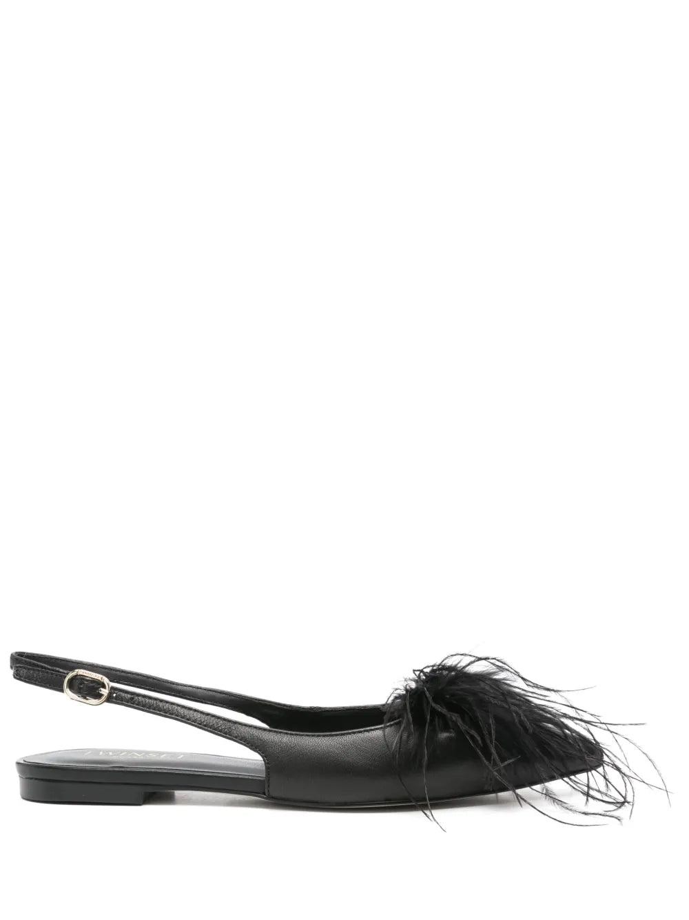 TWINSET feather-detailed ballet flats