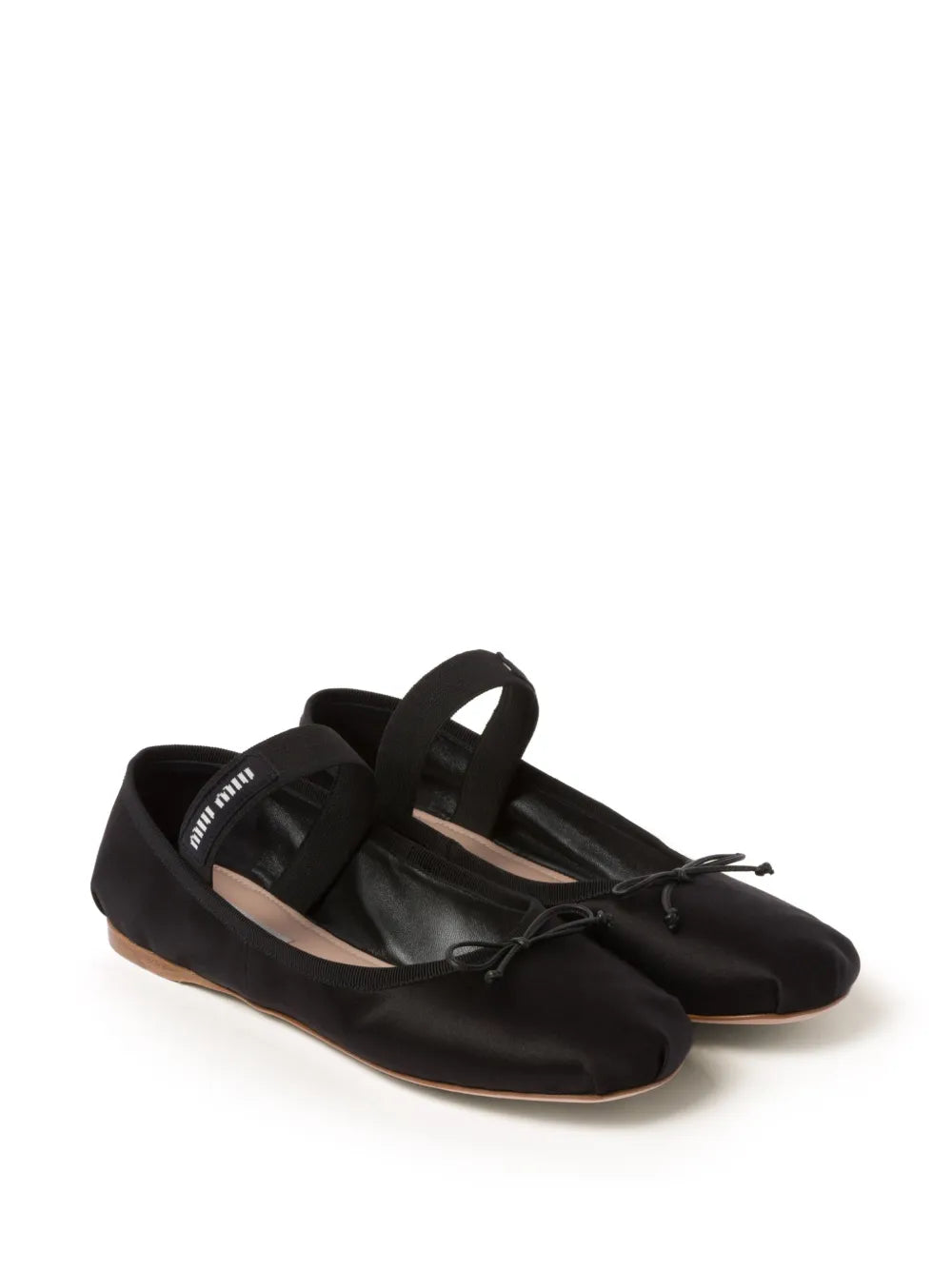 Miu Miu logo-strap ballerina shoes