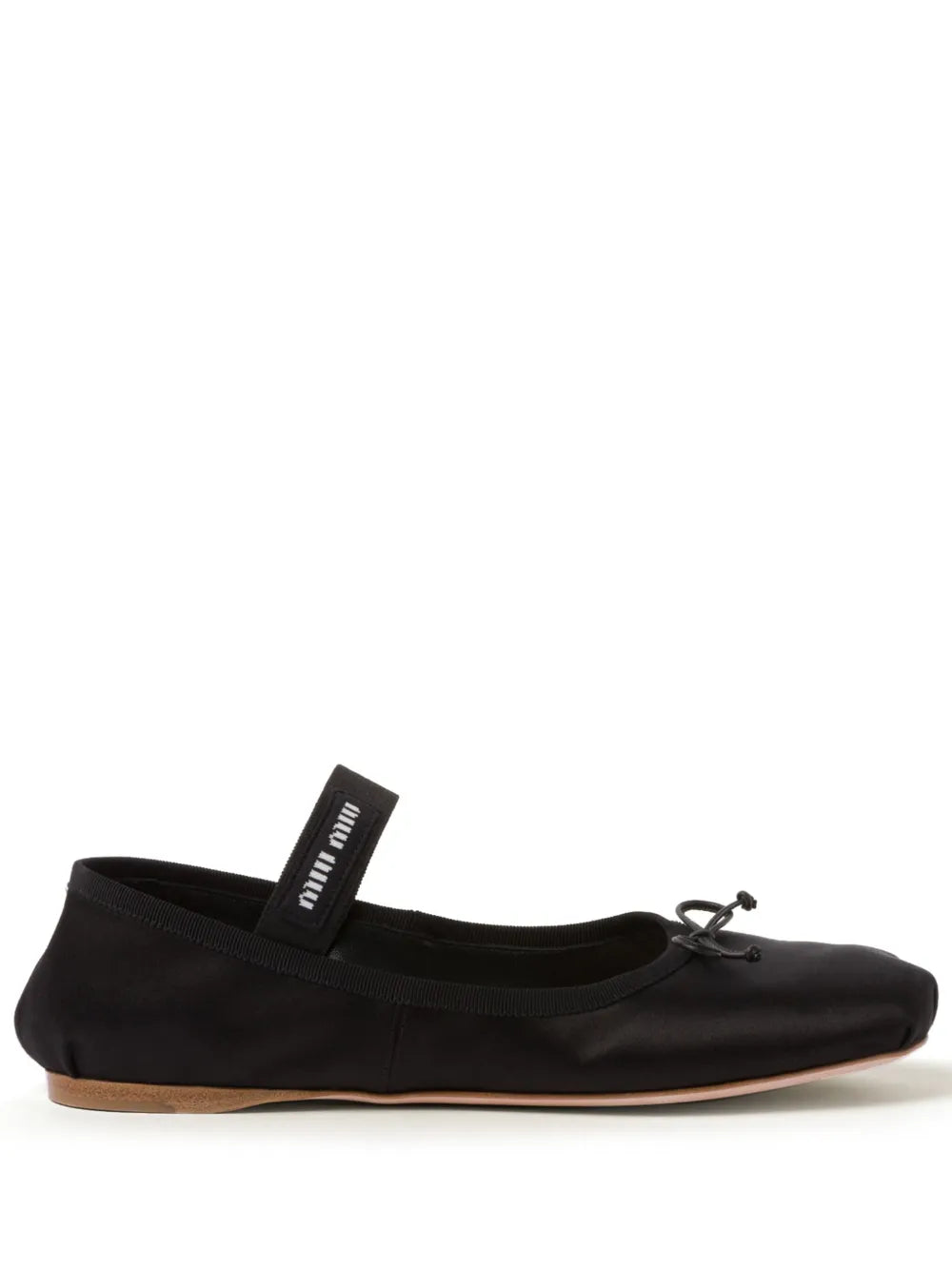 Miu Miu logo-strap ballerina shoes