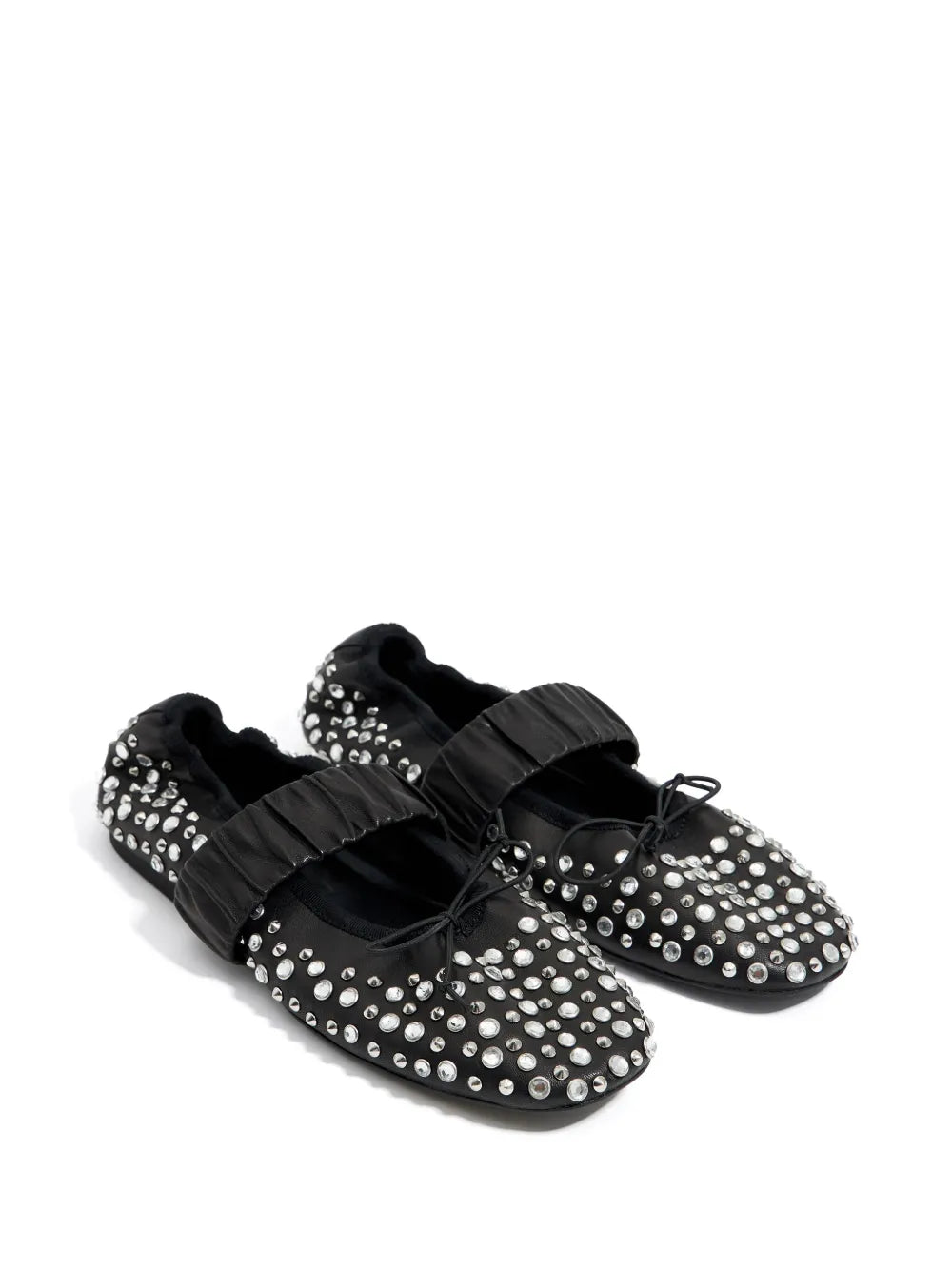 Bimba y Lola stud-embellished leather ballerina shoes