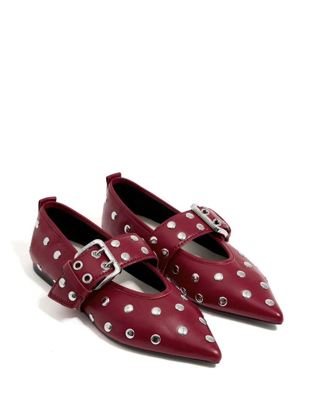 Bimba y Lola stud-embellished leather ballerina shoes