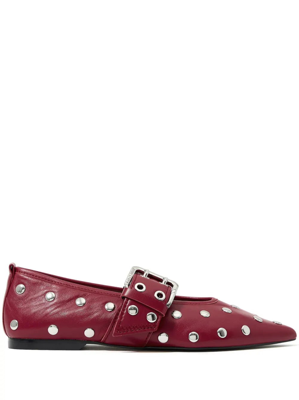 Bimba y Lola stud-embellished leather ballerina shoes