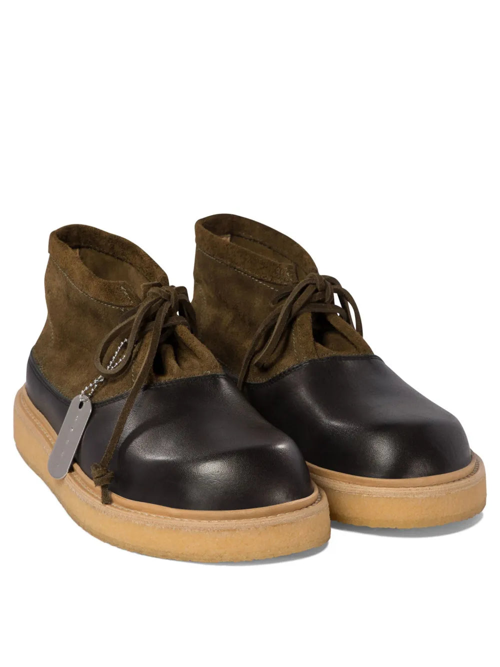Marni logo-tag leather ankle boots