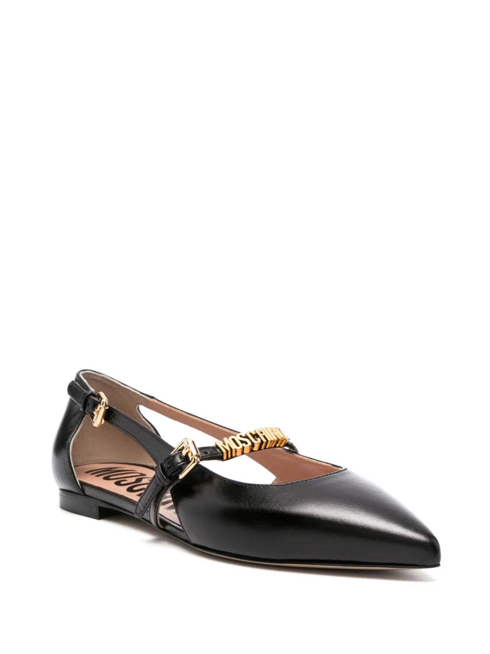 Moschino logo-lettering ballet flats