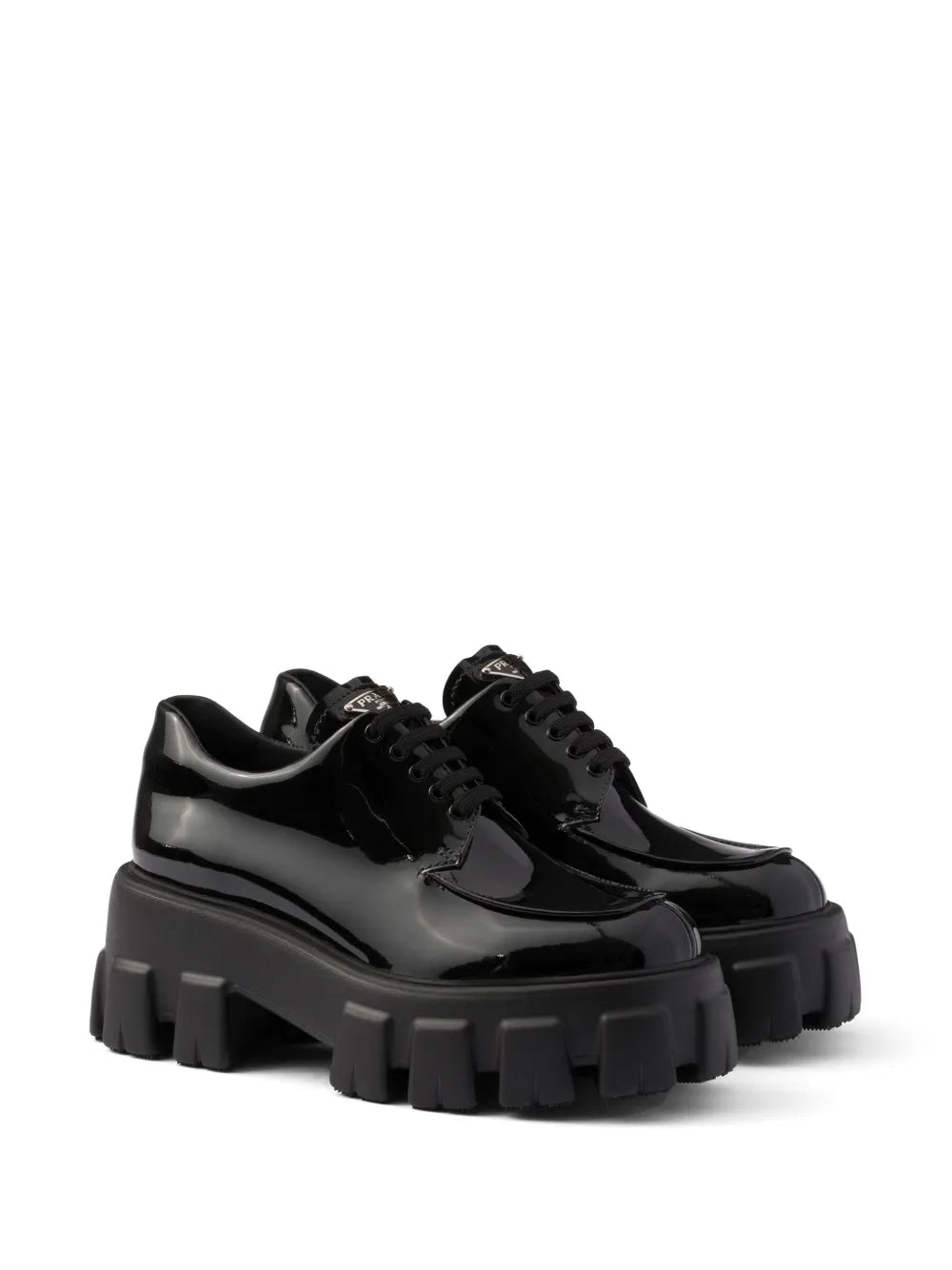 Prada Monolith patent leather lace-up shoes