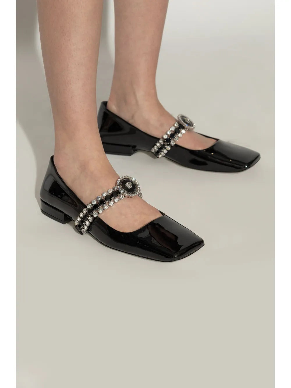 Versace leather ballerina shoes
