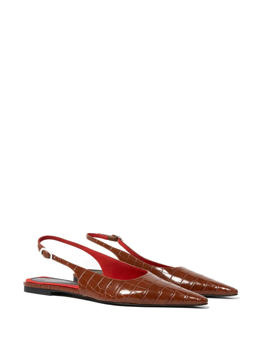 Stella McCartney Elsa crocodile-embossed ballerina shoes
