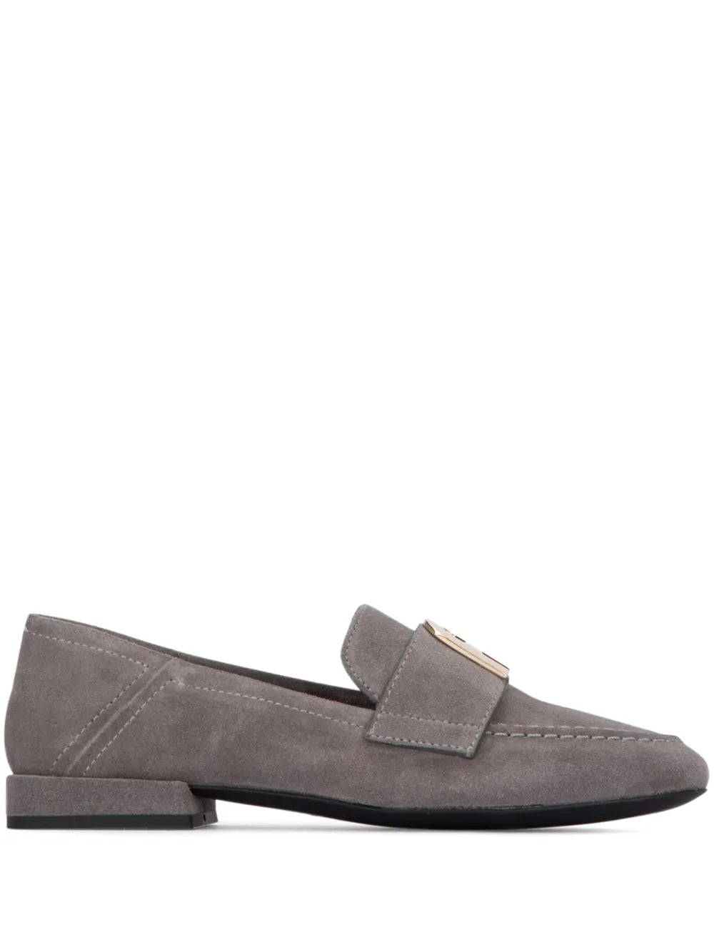Furla plaque suede loafers