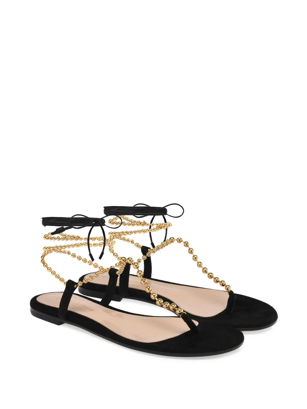 Gianvito Rossi suede chain ankle-wrap sandals