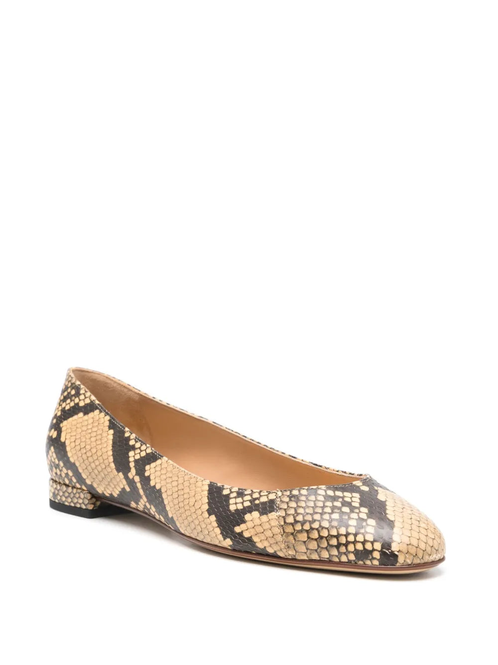 Francesco Russo python-print ballerina shoes