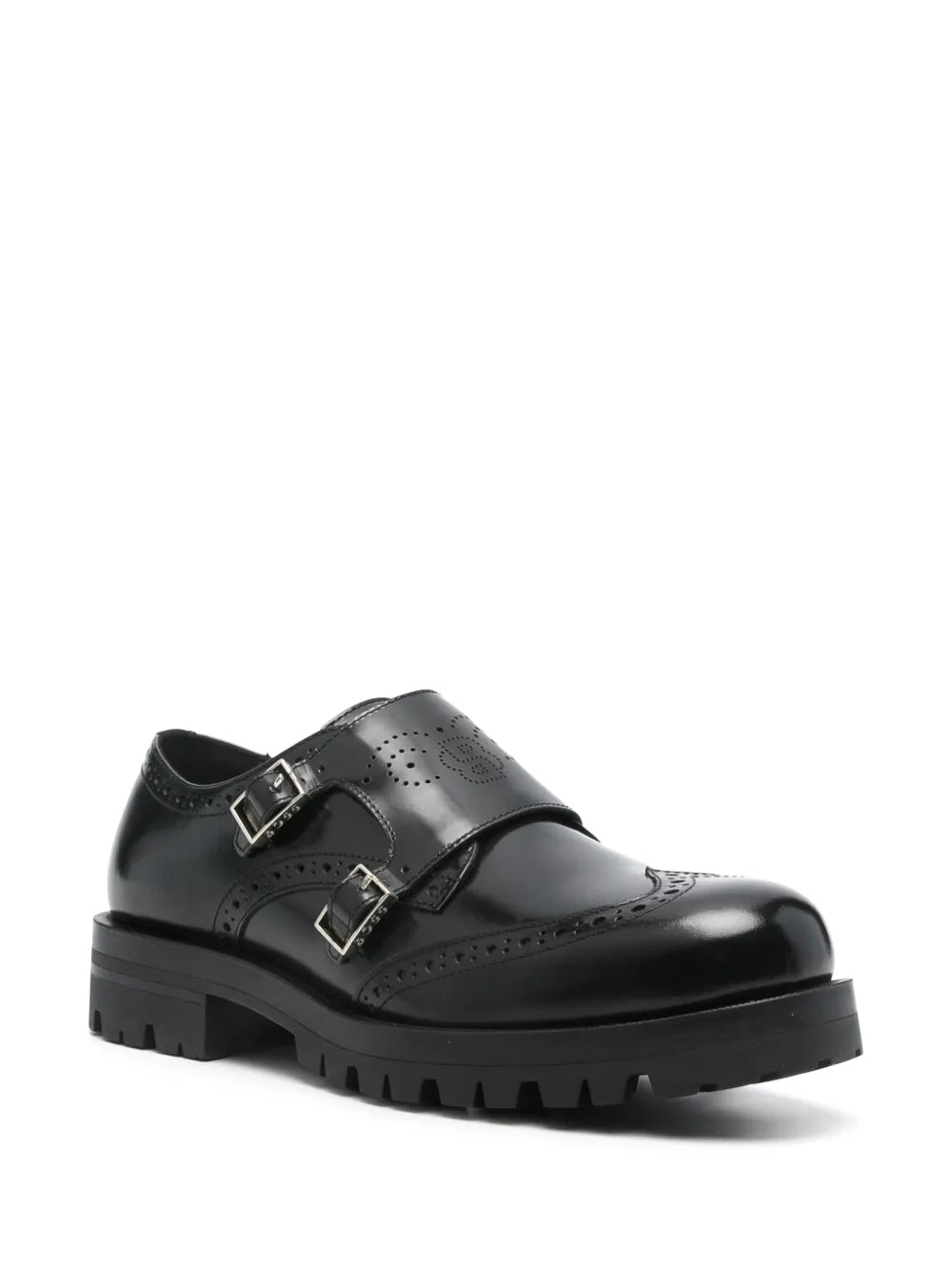 BOSS punched-holes monk shoes