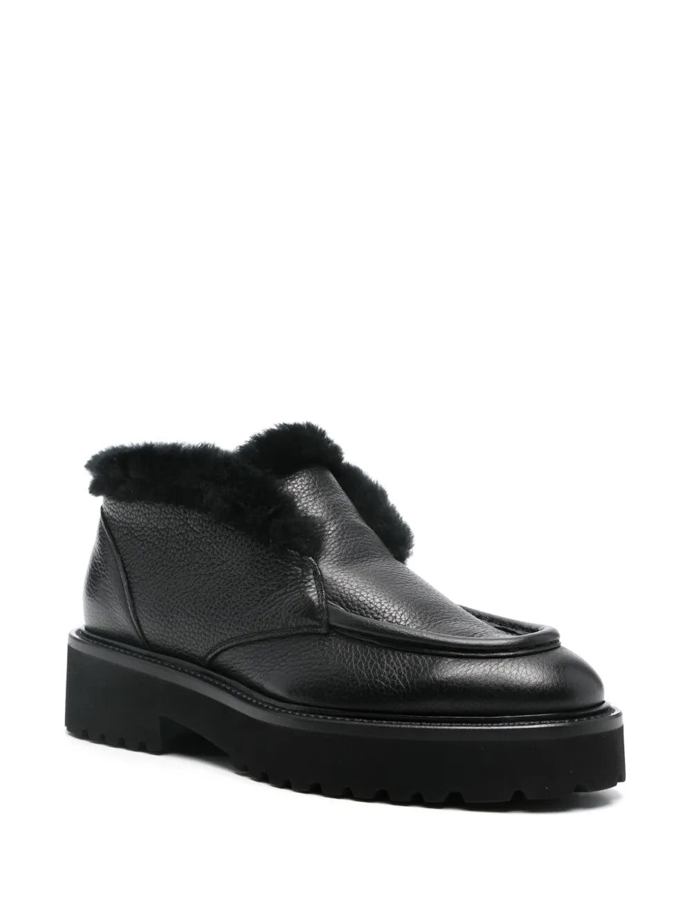 Doucal's fur-detailed leather boots