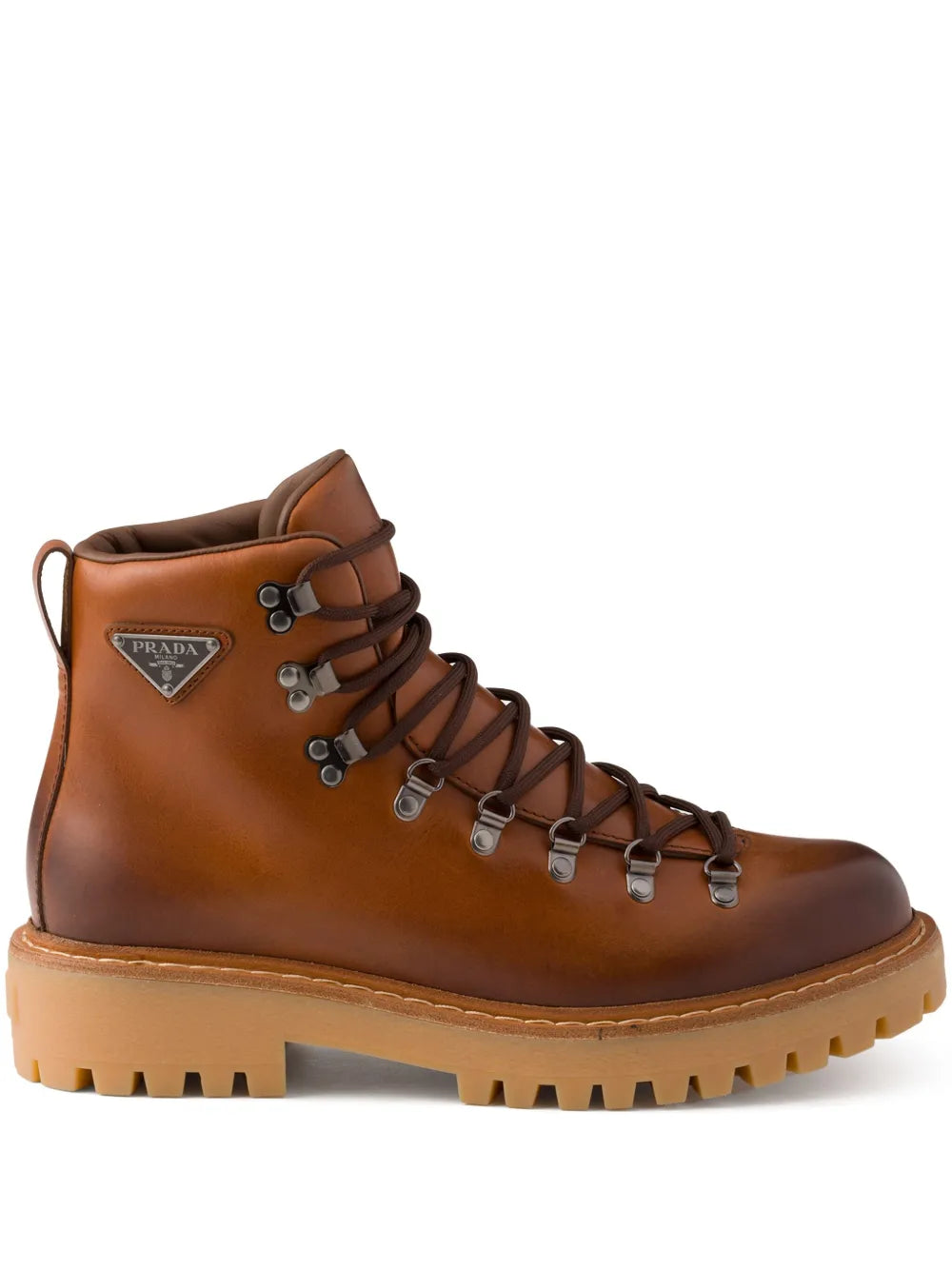 Prada laced leather boots