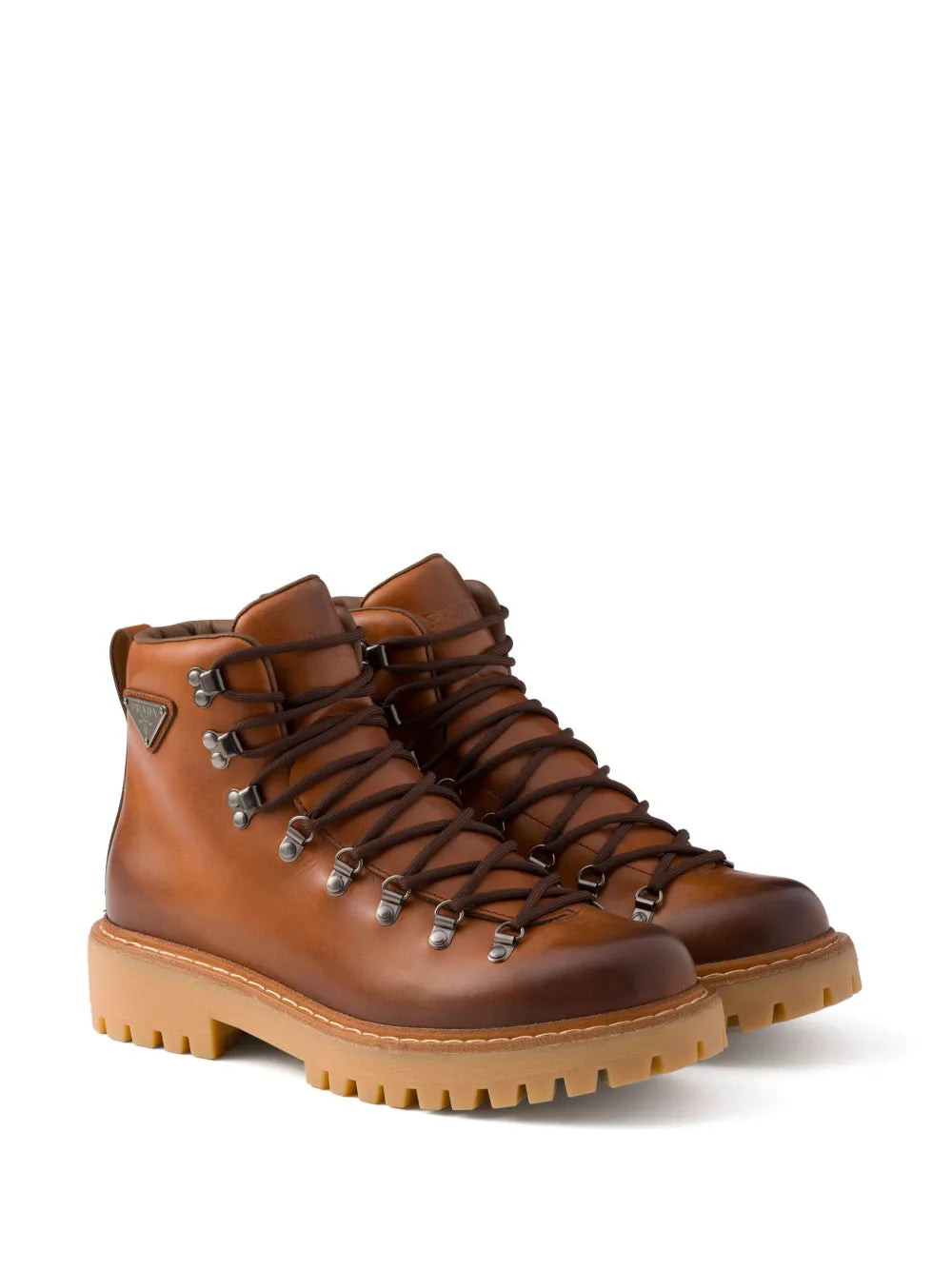 Prada laced leather boots