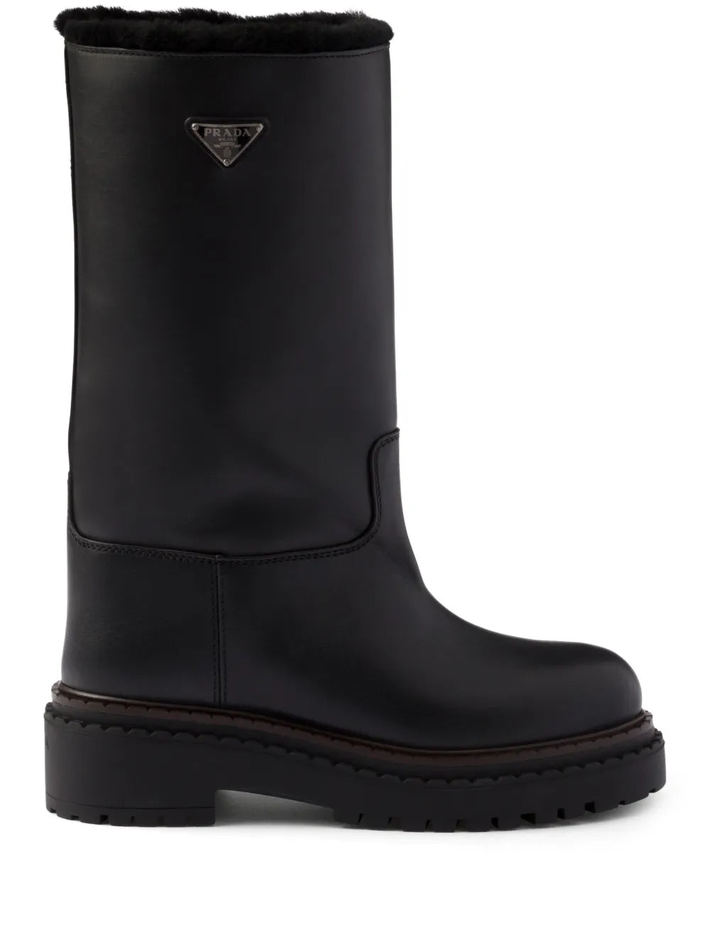 Prada shearling leather boots