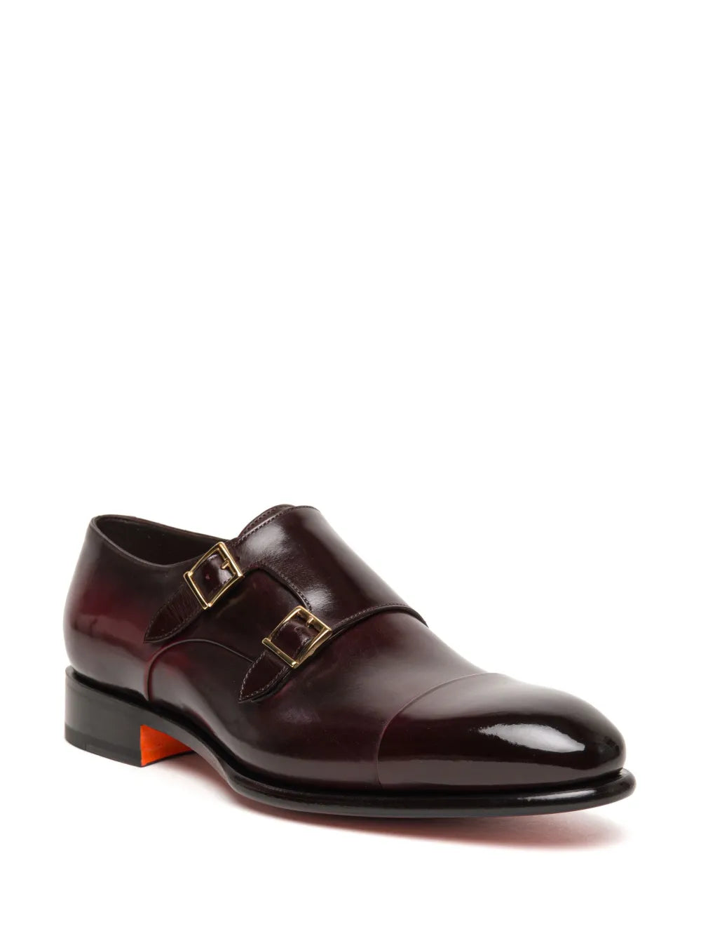 Santoni leather monk shoes