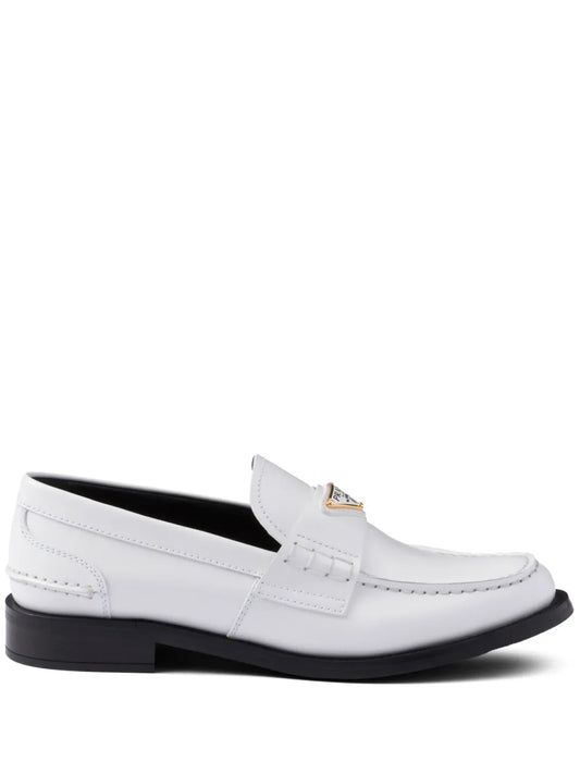 Prada brushed leather loafers
