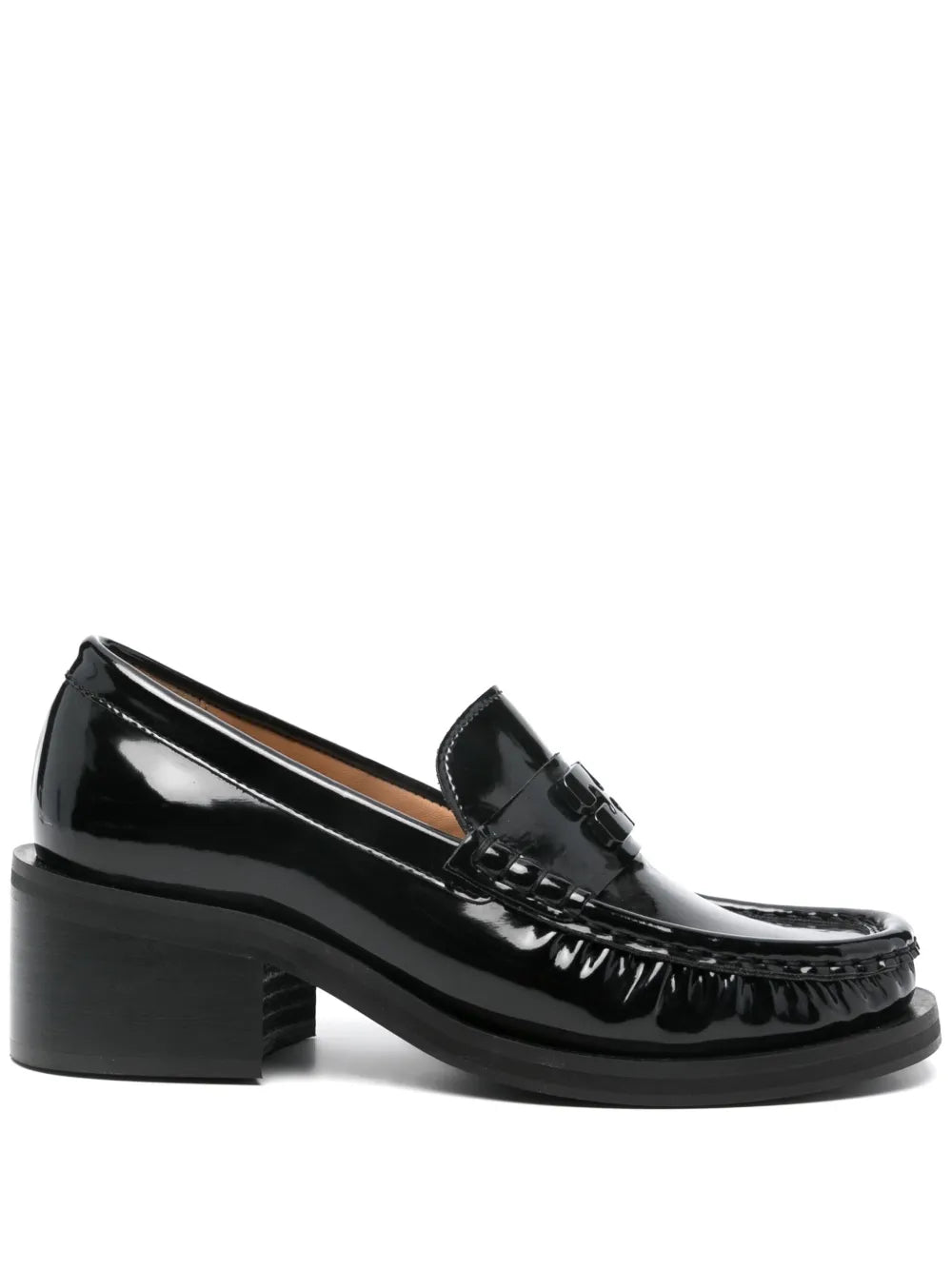 GANNI 55mm patent-finish loafers