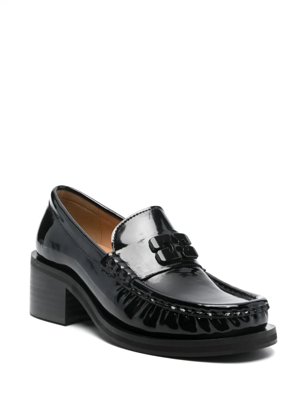 GANNI 55mm patent-finish loafers