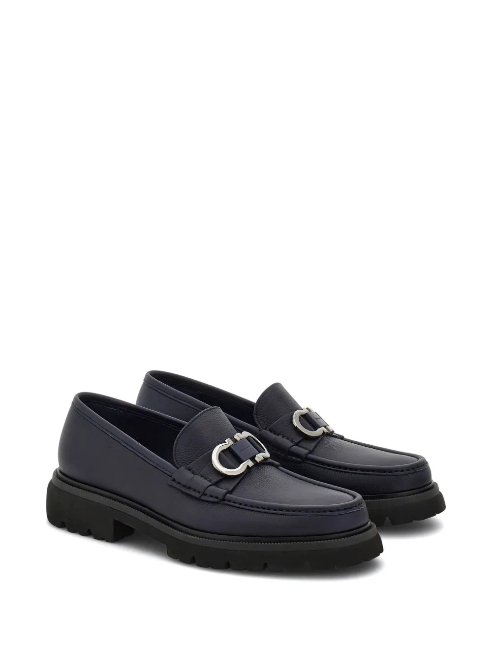Ferragamo Gancini-plaque leather loafers