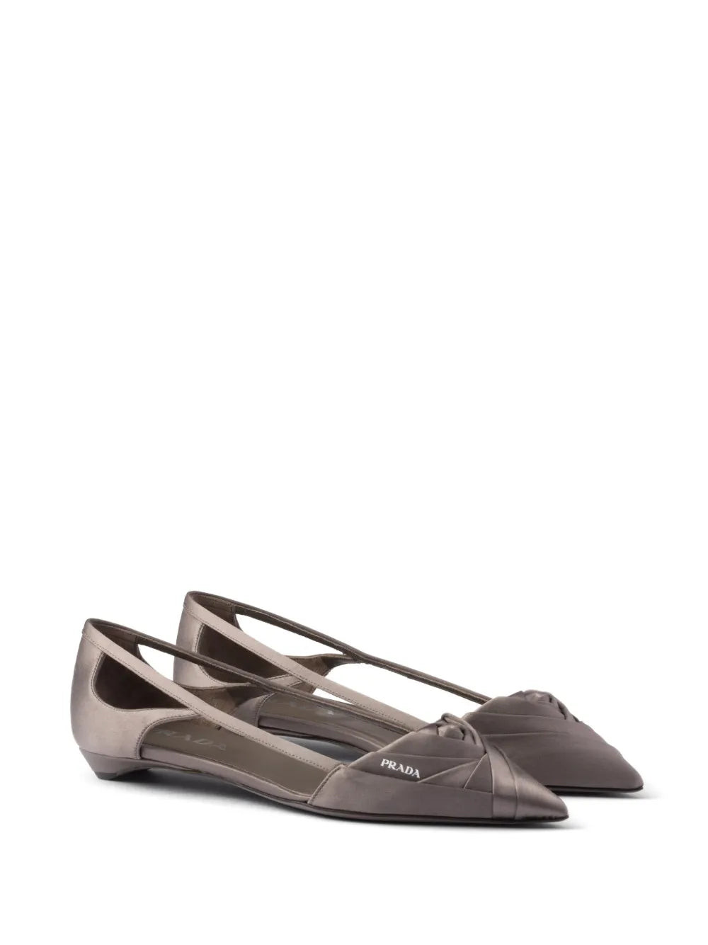 Prada Satin cut-out ballerinas